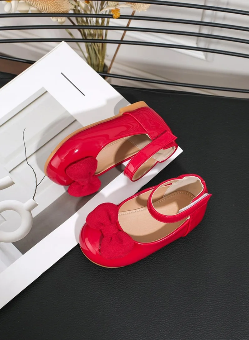 Take Two Girls Red Bow Decoration Shoes